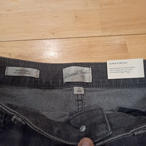 Women's Plus Size High-Rise Boyfriend Jeans - Universal Thread Black Wash 8 - Picture 8 of 16